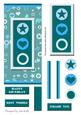 Hearts and Stars (turquoise) - Dl