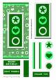 Hearts and Stars (green) - Dl