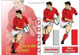 Red Rugby Player (shaped Card) - A5