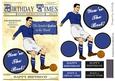 Blue Vintage Footballer (godson's Birthday) - A5