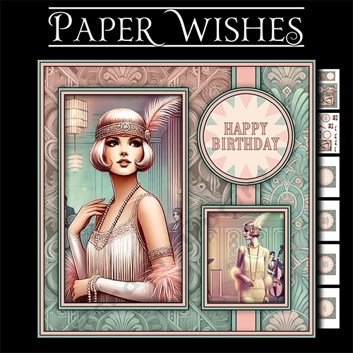 art deco lady 7x7 mini kit
