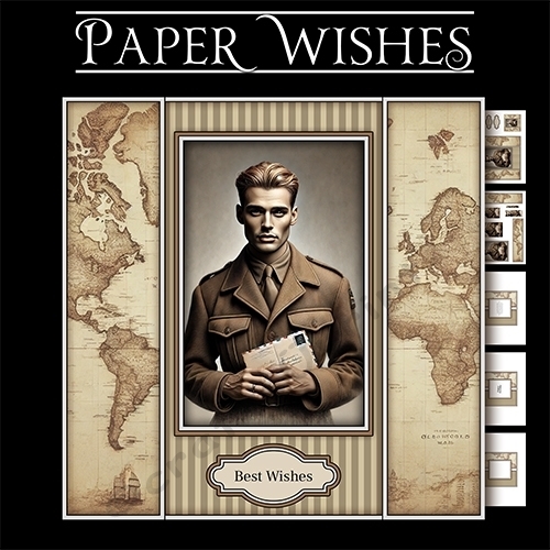WWII Hero 7x7 Pyramage  Mini Kit - Letters From Home