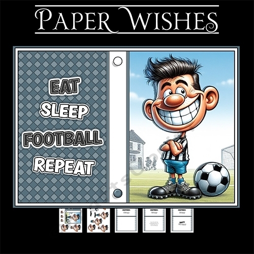 cup1373594_1884 - Eat. Sleep. Football. Repeat. A5 Mini Kit – A Birthday Card for the Football-Obsessed!