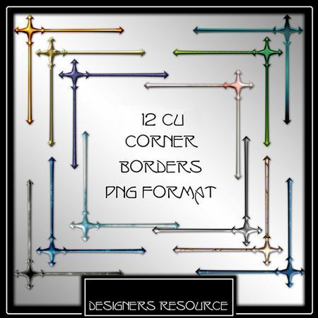 12 Mixed Coloured Corner Borders