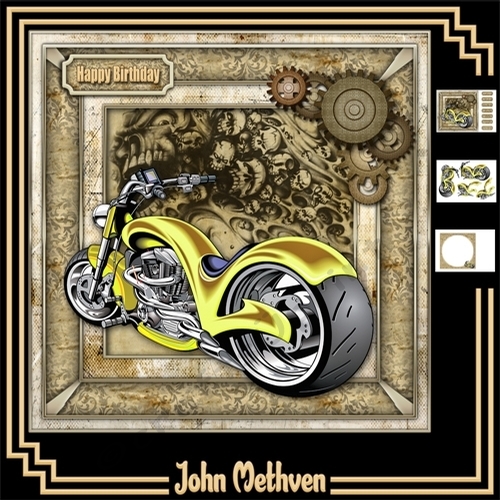Skulls N Cycles 8x8 Decoupage Mini Kit