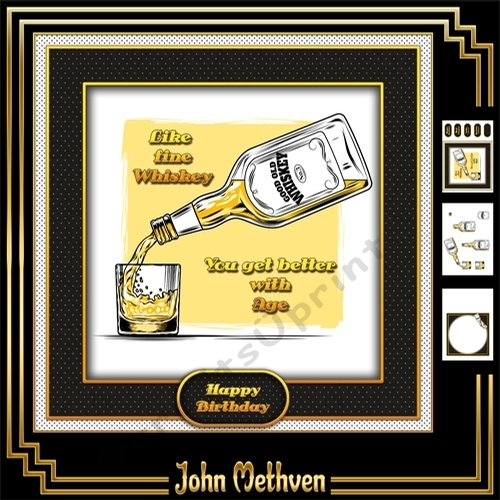 Whiskey 3 Page Decoupage Mini Kit