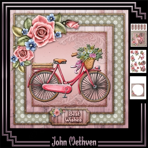 Bicycle 3 Page Decoupage Mini Kit