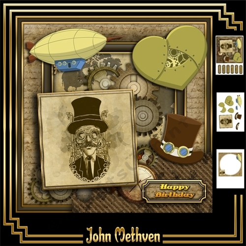 Steam Punk 3 page Decoupage Mini Kit