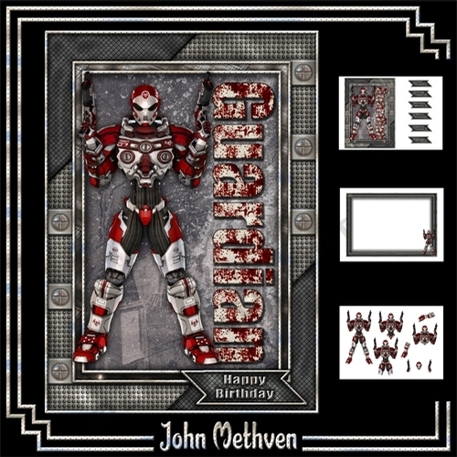 Guardian A5 card front with decoupage