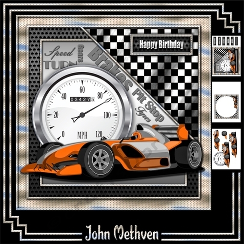 Racing 3 Page Decoupage Mini Kit