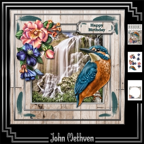 Kingfisher 8x8 Decoupage Mini Kit