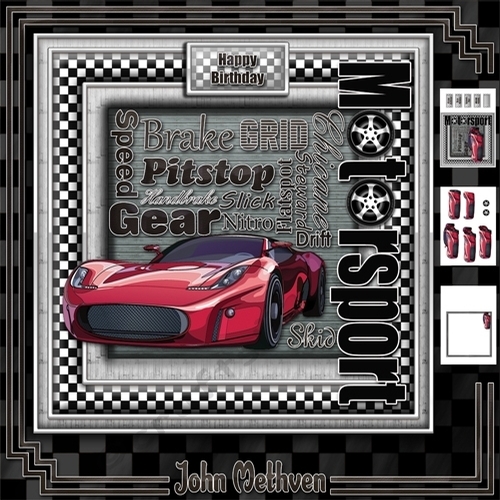 Motorsport 8x8 Decoupage Mini Kit