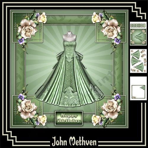 Green 8x8 Decoupage Mini Kit