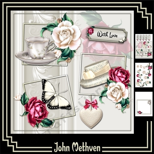 Floral Tea 8x8 Decoupage Mini Kit