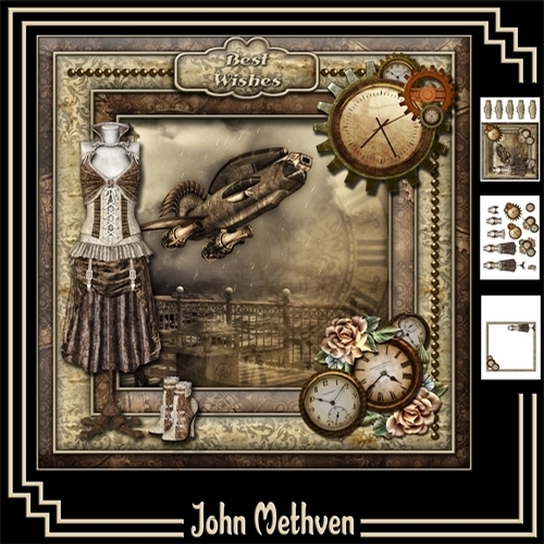 Steampunk 8x8 Decoupage Mini Kit
