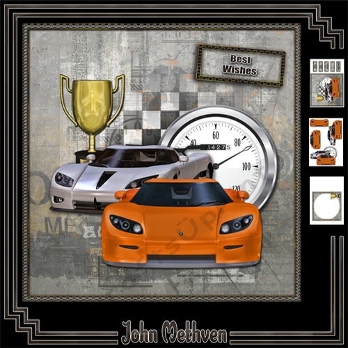 Grunge Racer 8x8 Decoupage Mini Kit