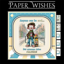 Awesome takes practice 7x7 mini kit A Birthday Card with Style & Swagger