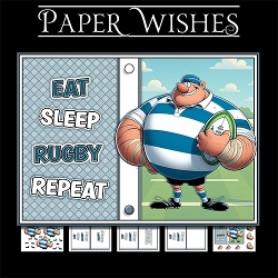 cup1373650_1884 - Eat. Sleep. Rugby. Repeat. A5 Mini Kit – A Birthday Card for the Rugby-Mad!