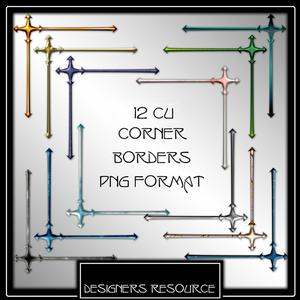12 Mixed Coloured Corner Borders
