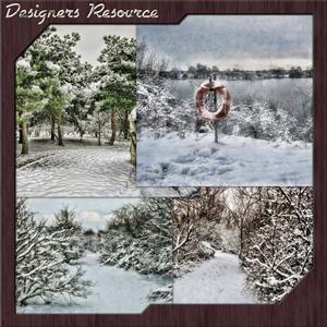 4 Digitally Painted Winter Backgrounds