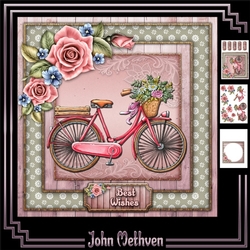Bicycle 3 Page Decoupage Mini Kit