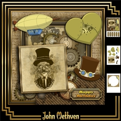 Steam Punk 3 page Decoupage Mini Kit