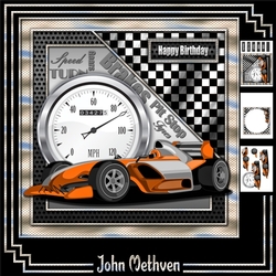 Racing 3 Page Decoupage Mini Kit