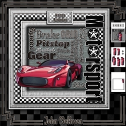 Motorsport 8x8 Decoupage Mini Kit