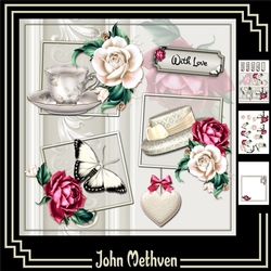 Floral Tea 8x8 Decoupage Mini Kit
