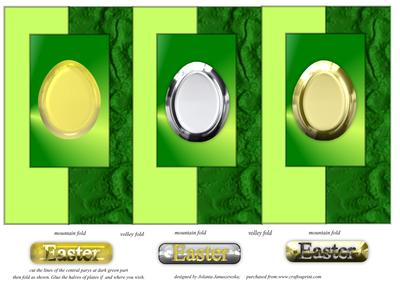 Metallic Eggs Tri- Fold Back Card