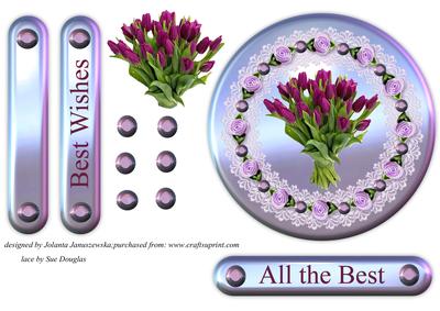 Purple Button Best Wishes