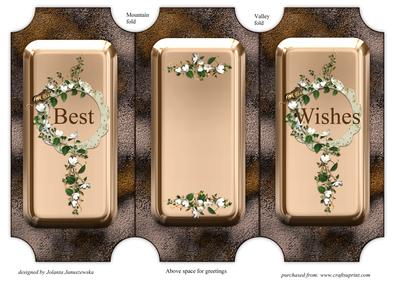 Best Wishes Copper and Dark Black Fold Back