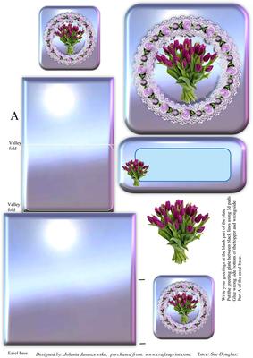 Purple Tulips Easel Card
