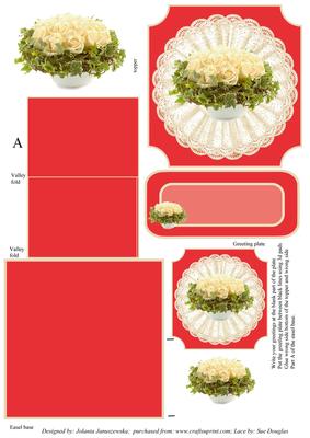 Beige Roses Easel Card