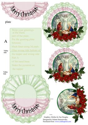 Christmas on Doilies Small Easel Card