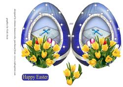 Blue Egg Shaped Card