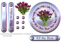Purple Button Best Wishes