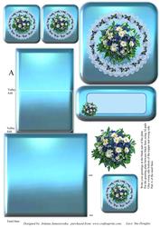 Blue Easel Greeting Card