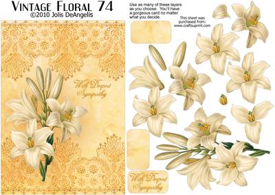 Vintage Floral 74, Lilies