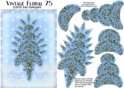 Vintage Floral 75, Evergreen Tree