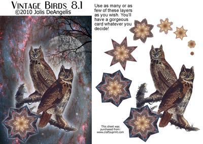 Vintage Birds 8.1, Great Horned Owl