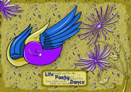 Birdie Buddies 13, Dance Bird Pyramid Decoupage Card Kit