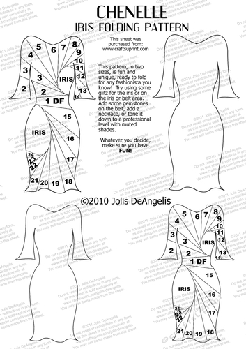 Chenelle Fashion Dress Iris Folding Pattern