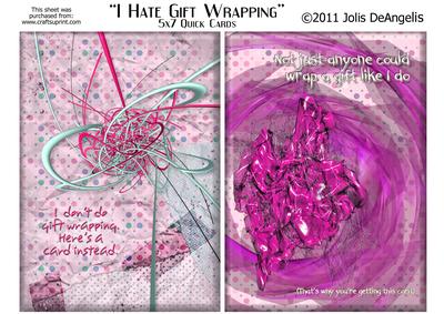 I Hate Gift Wrapping Card Fronts/toppers