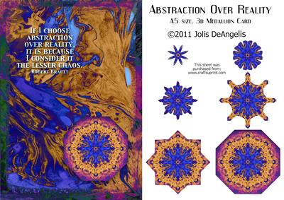Abstraction Over Reality A5 Size 3D Medallion Card