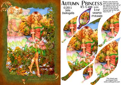 Autumn Princess A5 Card with Leaf Shaped Pyramid