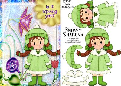 Snowy Sharona A5 Step-by-step Decoupage Card