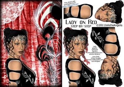 Lady on Red, A5 Step-by-step Card