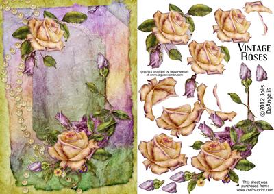 Vintage Roses A5 Step by Step Card