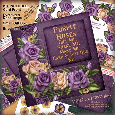 Purple Roses Gift Me, Shake Me, Make Me Card & Box Kit